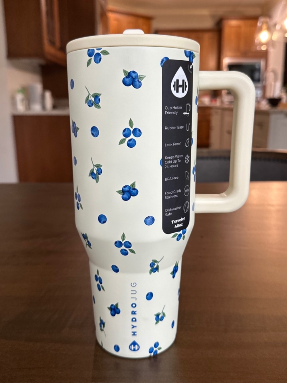 HydroJug Traveler 40oz Insulated Tumbler Handle & Straw Berry Freshly Pick'd
